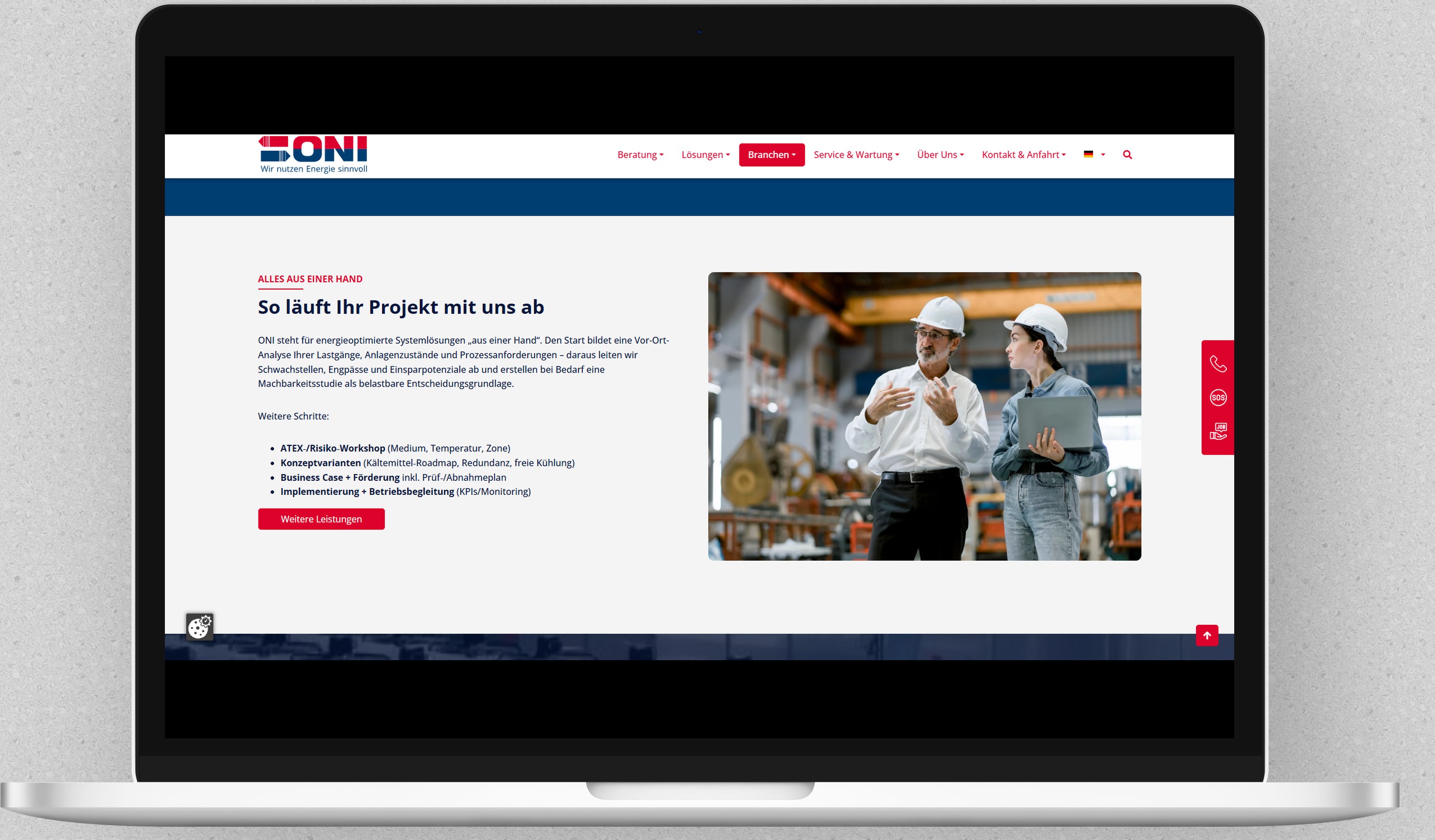 So läuft Ihr Projekt mit ONI ab - Laptop Mockup