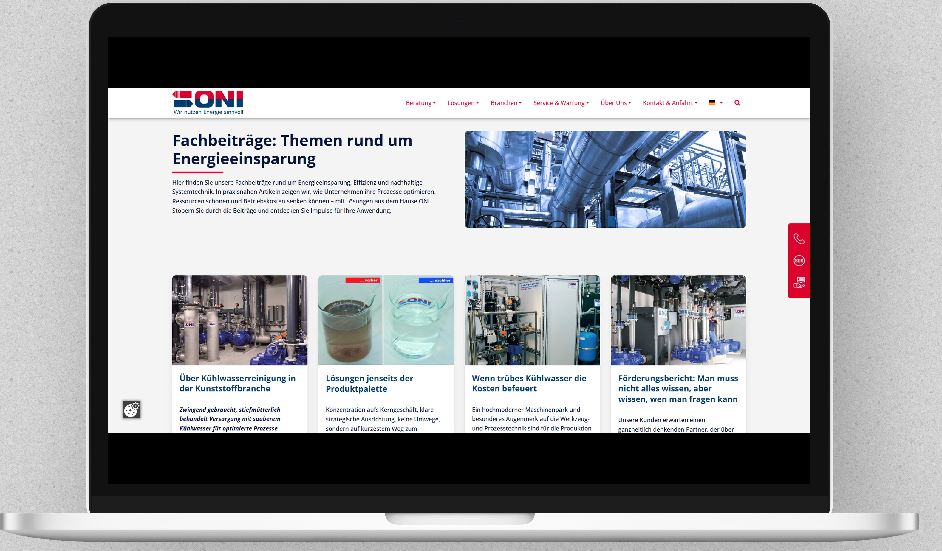 Laufend gepflegte Fachbeiträge auf der ONI-Website
